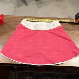 Prince Girls Mesh A-Line Skort Pink White Size M (10-12)